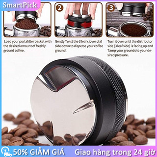 Tamper espresso điều chỉnh chiều cao và lực nén Máy Tamper，Chất liệu Inox 304 & ABS， 58mm，Phân phối và phẳng cà phê