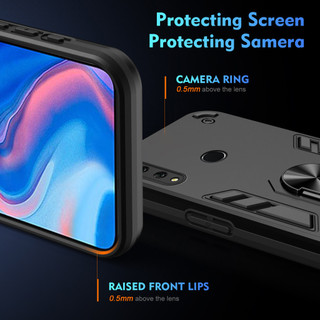 Dành Cho Huawei Y9 Prime 2019 Ốp điện thoại Thiết Kế Chiến Binh Lưng Cứng Có Giá Đỡ Nhẫn Chống Sốc Mềm TPU Nâng Cạnh Mỏng Bao