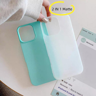 Ốp Lưng Cho VIVO V40 V50 Lite V60 V29E Y29 Y29S Y27 Y04 Y03 Y27S Y02 Y01 Y15S Y400 Màu Kẹo Mờ 2 Trong 1 Vỏ Mềm Silicon Phát Sáng