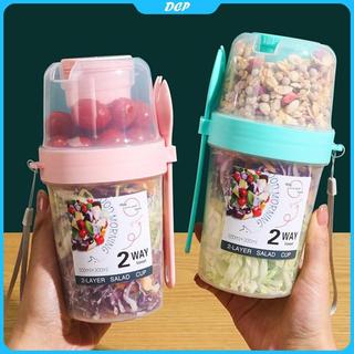 [DCP] CốC salad sữa chua yến mạch trái cây có nắp & muỗng hộp bento 2 lớp bát tập thể dục [VN]