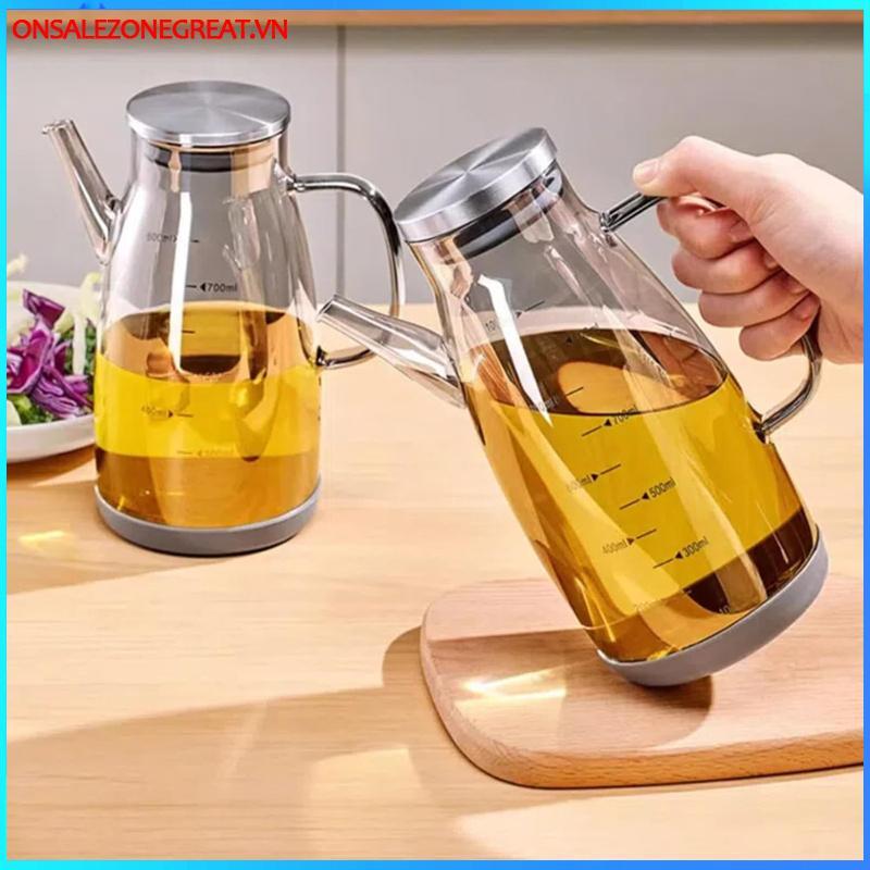 Ons 600 / 800 / 1000ml Bình Đựng Dầu Có Vòi Nhỏ Giọt Nhà Bếp Nồi Dầu Thủy Tinh Dung Tích Lớn Chống Rò Rỉ Máy Đựng Dầu Tại