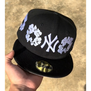 Mũ bóng chày MLB New York Yankees thêu, màu đen, che chắn hoàn toàn