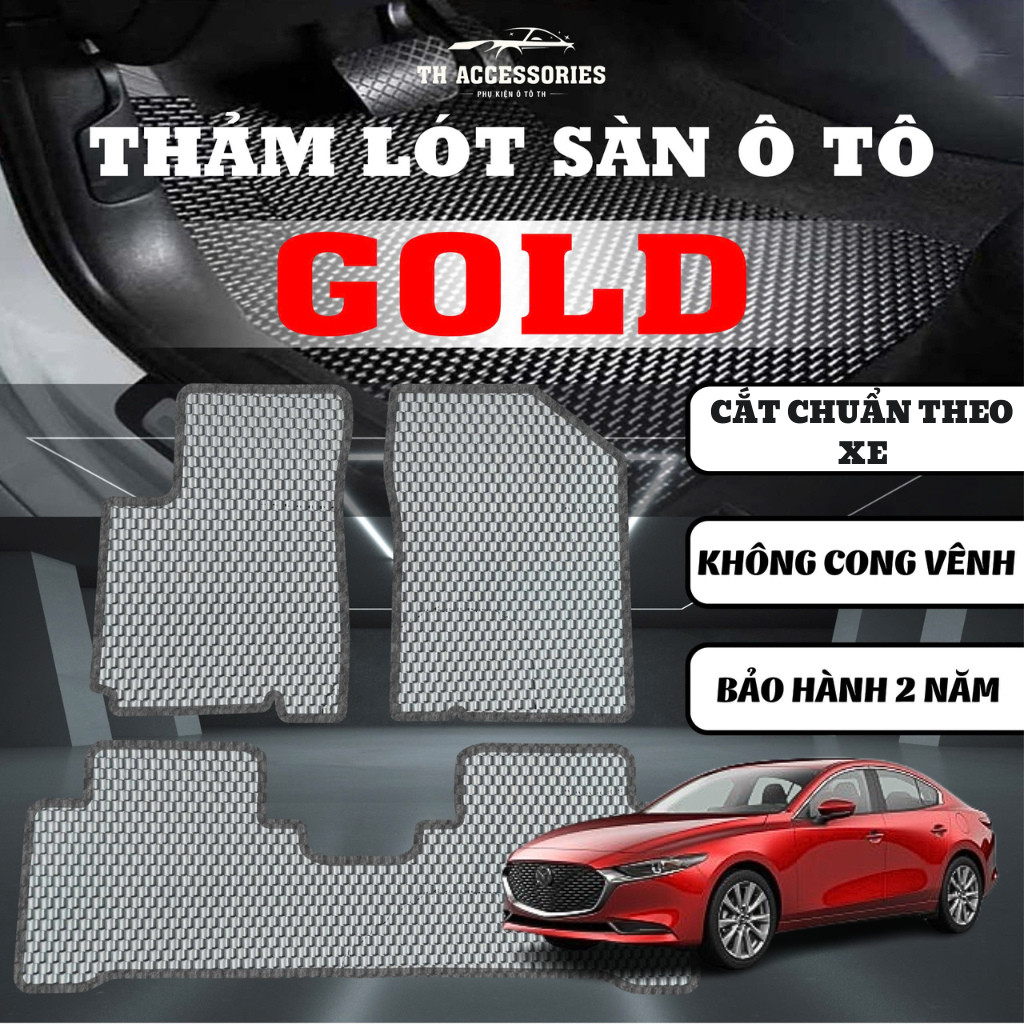 Thảm lót sàn ô tô Mazda 3 TH Accessories cao su cao cấp cắt chuẩn theo xe không cong vênh (full bộ có cốp)