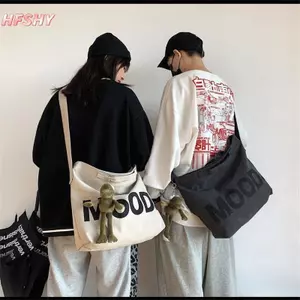 HFSHY 1 Túi Vải Top Thanh Niên Nam Túi Đeo Vai Dung Tích Lớn Túi Cầm Tay In Chữ Túi Đeo Ngang Dành Cho Nữ Học Sinh Túi Đi Học VN