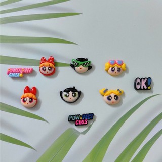 Set Charm Powerpuff Girls Đủ Bộ – Blossom Bubbles Buttercup Chibi, Phụ Kiện Trang Trí Dép CroSS Xinh
