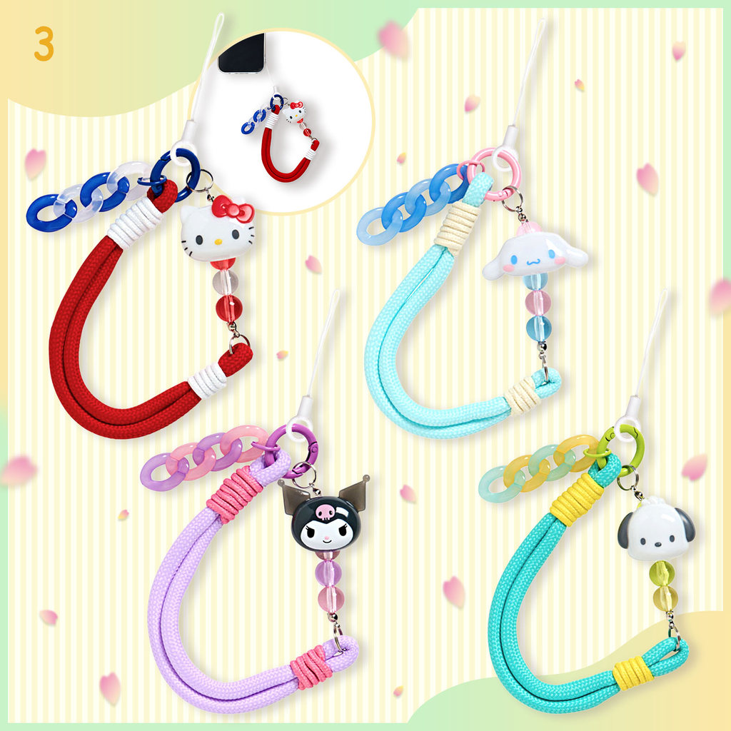 Sanrio Rope Hand Strap - Kuromi / Cinnamoroll / PochaccoㅤDirect From Japan