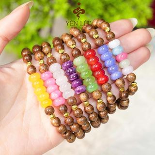 Vòng Tay Trầm Hương Phối Đá Ngũ Điếu - Mong Cầu Bình An & May Mắn - Trầm Hương Yên Lộc