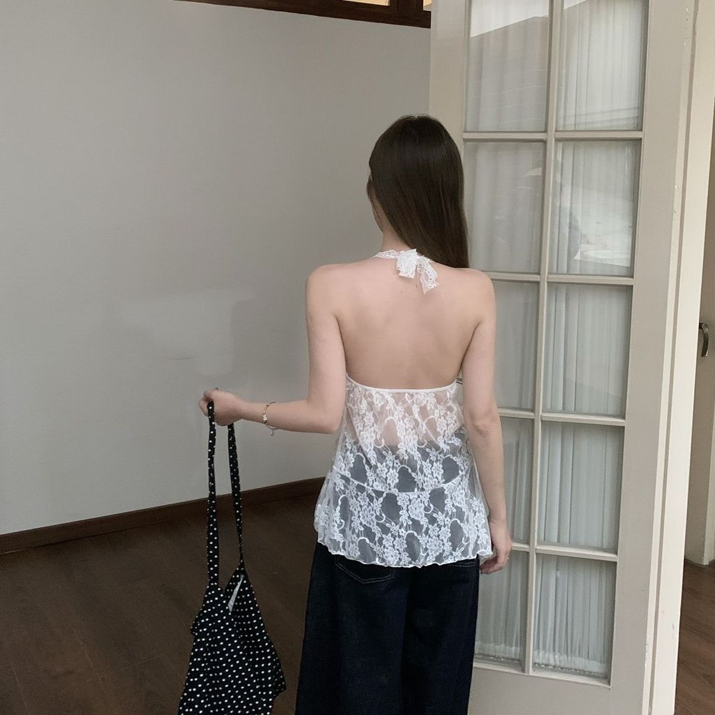 Milyfashion Pure Desire Ren Dây Cổ Sling Phong Cách Mới Chia Lớp Sling