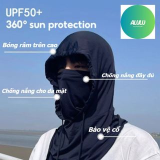 Mũ Chống Nắng Ngoài Trời Cao Cấp – Mũ Trùm Đầu Kèm Khẩu Trang, Chống Tia UV, Có Dây Rút (Loại Xịn 2 Màu)