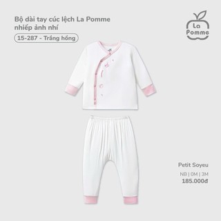 La Pomme SS26.T2.3 Set sơ sinh nhiếp ảnh gia nhí màu trắng hồng NB-3m