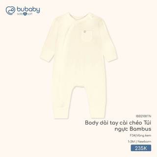 Bubaby IBB2108TN Body dài tay cài chéo Túi ngực Bambus  🔅 SS26.T2.2