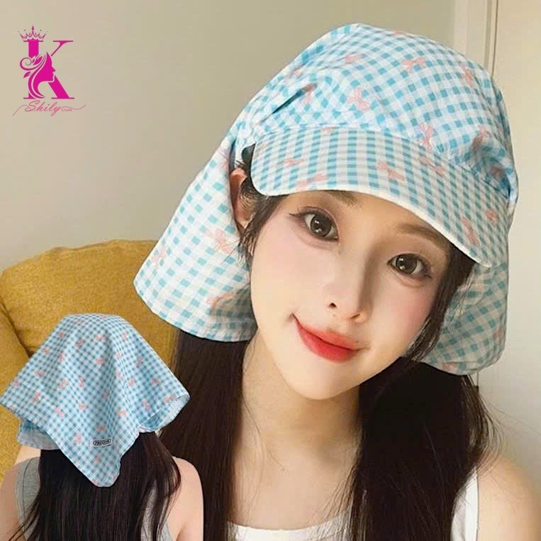 Mũ chống nắng ngăn 99% tia UV kèm khăn choàng thời trang bảo vệ toàn diện