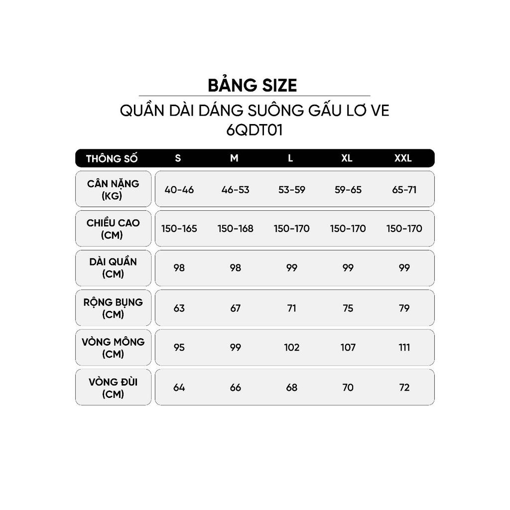 Quần dài nữ CARDINA Chất đũi thô cạp trước phẳng chun sau kèm dây lưng trang trí 6QDT01