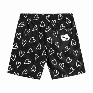 Quần Short Dê Gà Trái Tim .Double - Six. Quần Đùi Gió Dày Dặn Dáng Rộng.