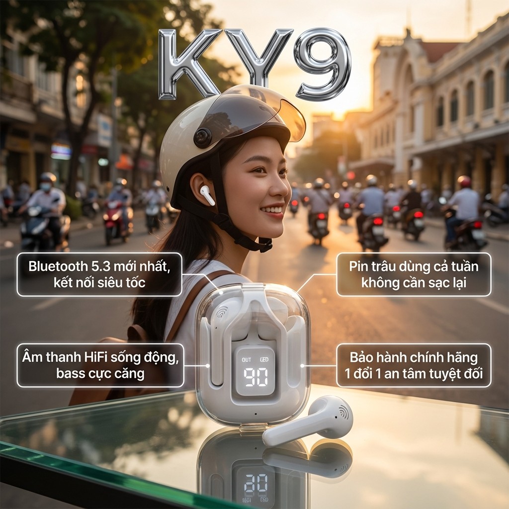 Tai Nghe Bluetooth 5.3 KY9POR– Chống Nước, Chống Ồn, Gaming & Thể Thao ...