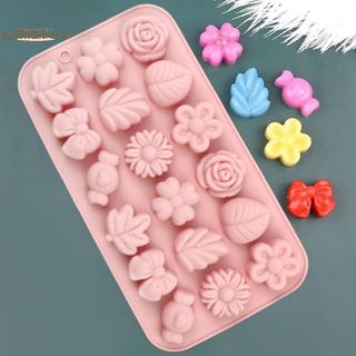 TRTR 18Holes 3D Khuôn Silicon Hoa Cúc Thiết Kế Hoa Tulip Thạch Đá Pudding Xà Phòng Fondant Chocolate Trang Trí Bánh Dụng Cụ Nướng Lá VN