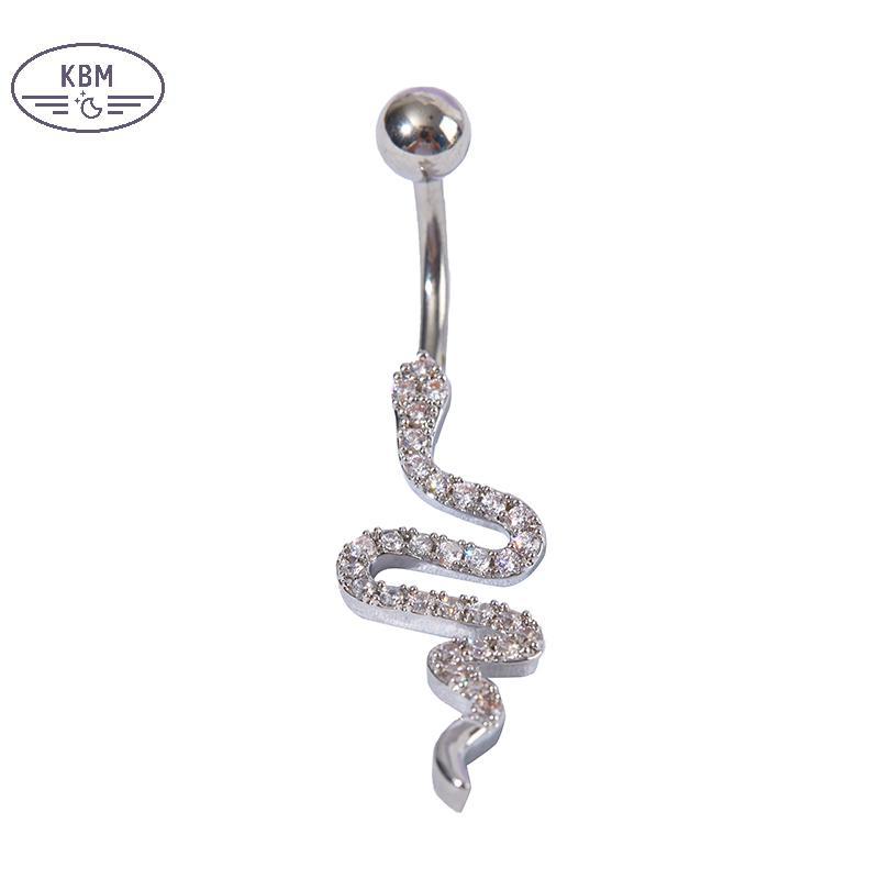 Nhẫn rốn zircon hình rắn làm từ pha lê, gợi cảm - phụ kiện thời trang dành cho nữ