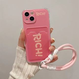 Dành Cho IPhone 17 16 15 14 13 12 11 ProMax X XR XS Max 7 8 Plus Màu hồng giàu dây buộc thẻ túi điện thoại trường hợp