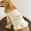 【Ready Stock】 Pet Dog Clothes Beige Base Three-Dimensional Puppy Lace Skirt Super Cute Sweet Thin Vest Large Dog Spring and Summer FAOL