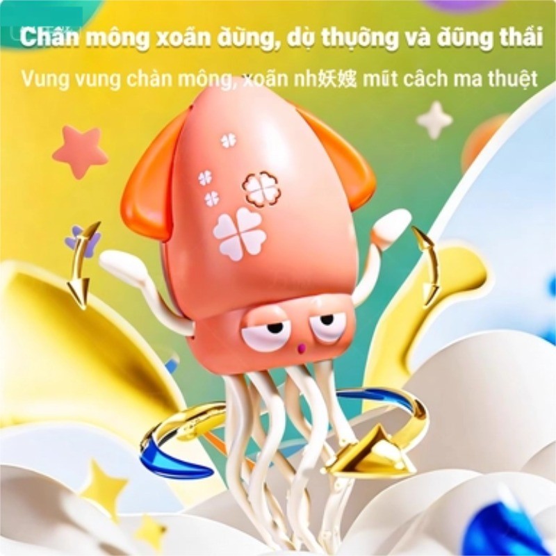 Bạch tuộc nhảy múa điện tử – Đồ chơi câu cá giải trí cho trẻ em, kèm cần câu và pin