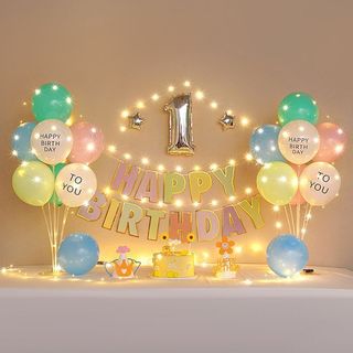 Set trang Trí Sinh Nhật Đơn Giản Giá Rẻ Kèm 2 Trụ Bóng 7 Nhánh Giả Bóng Bay trang trí sinh nhật DF29