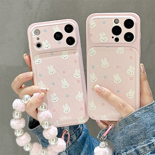 Pink Miffy Rabbit + Vòng tay cho iphone17 17promax 16promax 15promax 14 / 13 / 15 / 16pro iphone13 TPU mới vỏ iphone chống bụi
