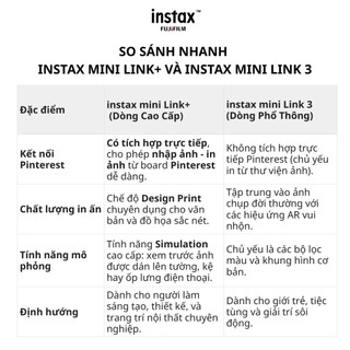 Máy In Ảnh Fujifilm instax mini Link+ (Plus) - Kết Nối Pinterest, Chế Độ Design Print CHÍNH HÃNG BH 12THÁNG