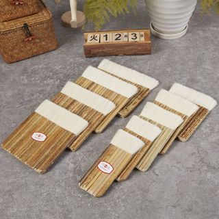 Bàn chải lông nâu đầu gắn tay, lông len phủ, dùng cho khắc dấu, lông bàn chải phủ hàng