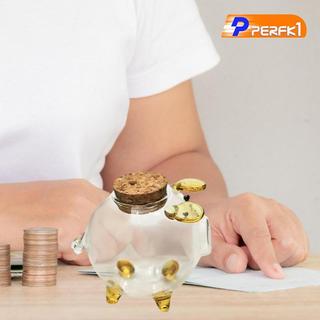 Thủy Tinh Heo Đất Đồ Chơi Đồng Xu Hộp Bảo Quản Trong Suốt Tiết Kiệm Bình Cho Trẻ Em Người Lớn Phòng Học Sử Dụng