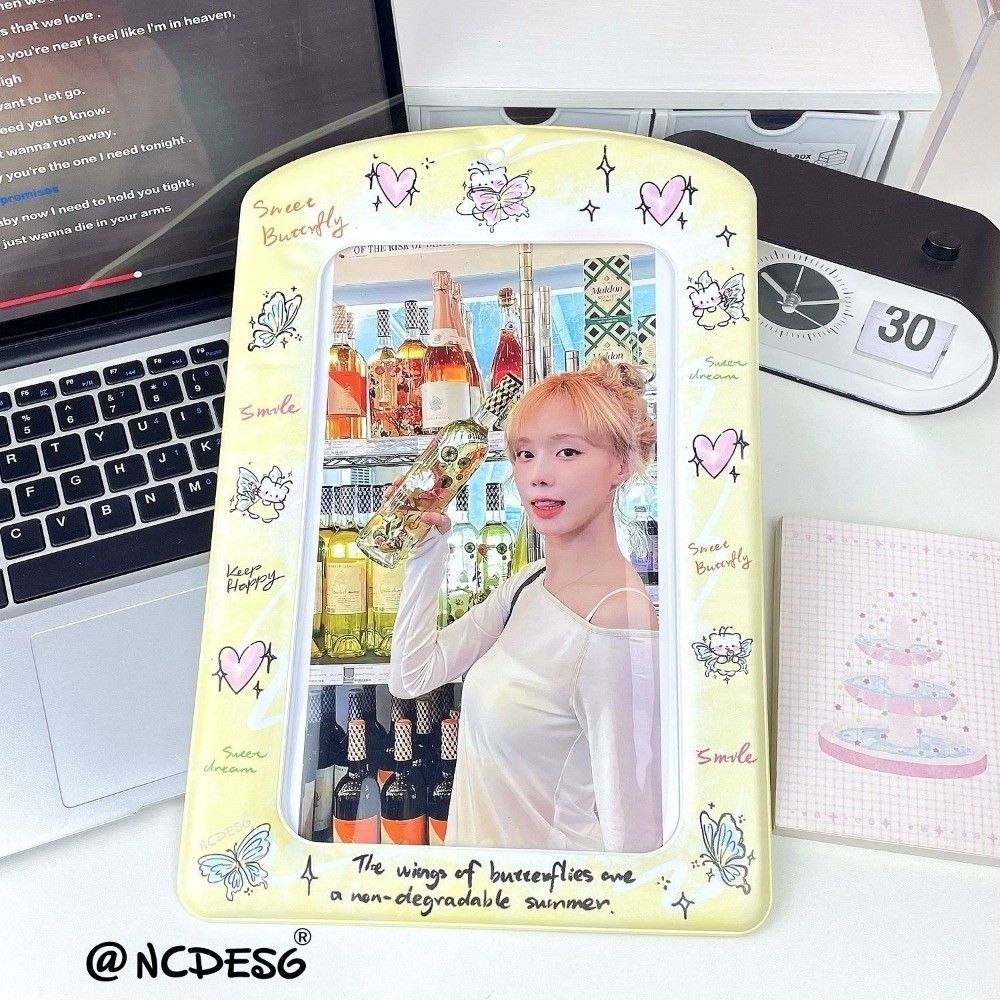 Giá đỡ Photocard ROLY, Vỏ bảo vệ hình ảnh PVC A4, Giá đỡ thẻ ảnh khổng lồ thần tượng Hàn Quốc đầy màu sắc hợp thời trang dành cho người hâm mộ