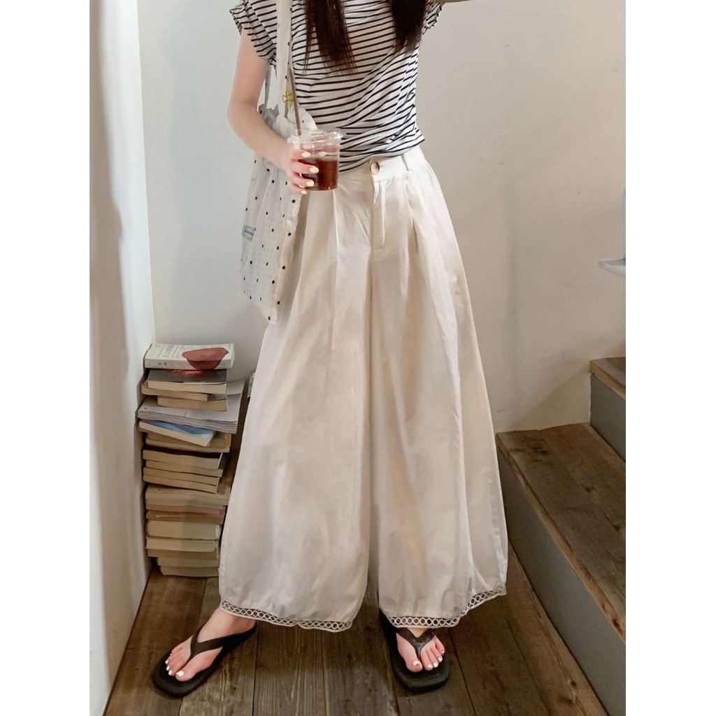 Quần Ống Thẳng Nữ Mới Lưng Cao Giảm Béo Màu Đơn Sắc Thời Trang Dáng Rộng Phù Hợp Mọi Người Mặc