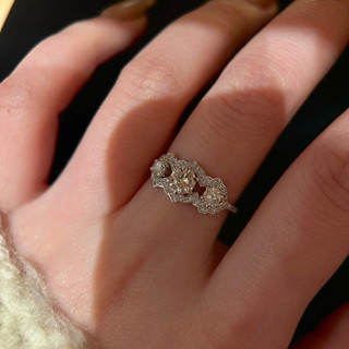 Nhẫn nữ mô phỏng moissanite 1 carat, phong cách châu âu - mỹ mới lạ
