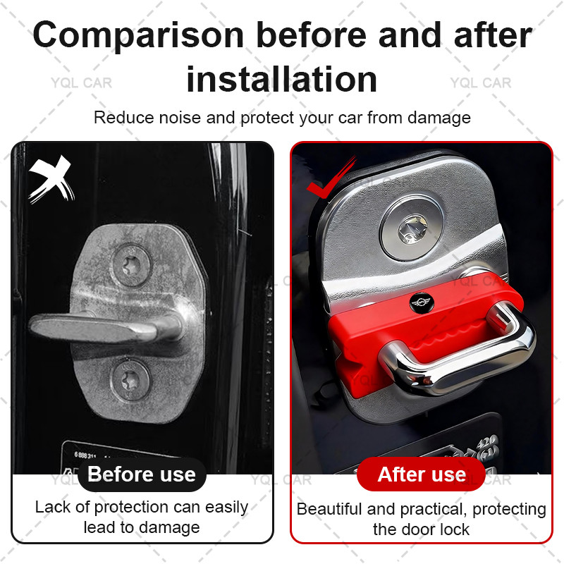 1 / 4 Chiếc Silicon Cửa Ô Tô Dày Bảo Vệ Bao Cửa Ô Tô Tấm Chống Sốc ﻿Dành Cho Mini Cooper One S R50 R53 R56 R60 F55 F56 R57