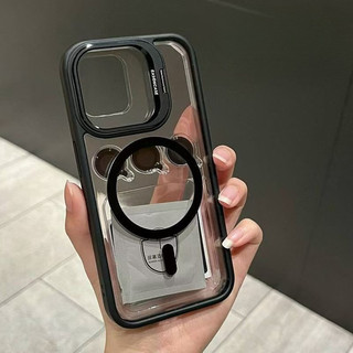 Giá Đỡ Hợp Kim Nhôm Vỏ Điện Thoại + Phim Ống Kính Vỏ Từ Tính Sang Trọng Cho iPhone 17 16 15 14 13 12 11 Pro Max Plus
