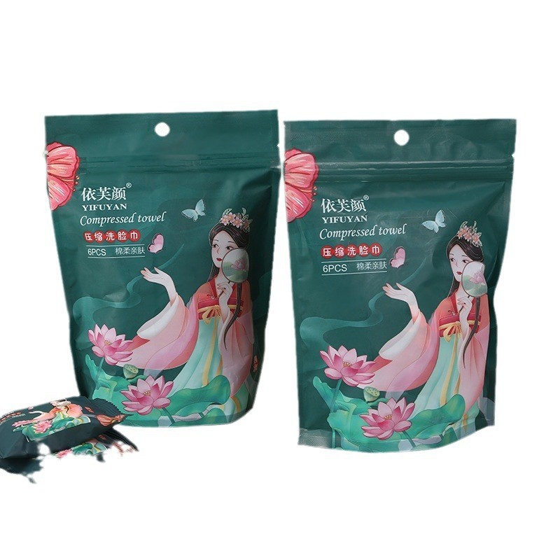 Khăn nén hợp thời trang quốc gia dùng một lần Khăn cotton thấm hút thân thiện với da Khăn mềm cotton nguyên chất Kích thước du lịch cực dày Dễ dàng mang theo J