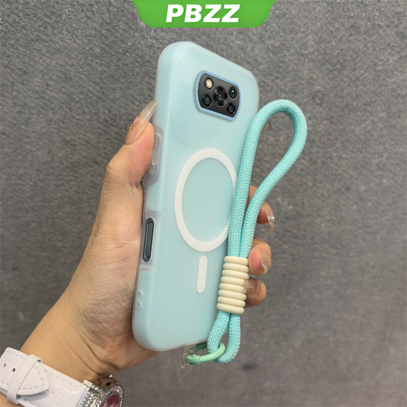 Ốp 2 Trong 1 Cho POCO X3 PRO POCO X3 NFC POCO X3 Vỏ Điện Thoại Chống Sốc Thiết Kế Mới Thẩm Mỹ Vỏ Thạch Màu Kép Có Dây Buộc Từ Tính Không Dây GDBSWX01