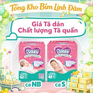 [Hỏa tốc - Ủy quyền từ hãng] Tã Quần Mở Một Bên Bobby Siêu Thấm, Khô Thoáng Cho Bé Sơ Sinh Size NB70+6 /S80 Miếng