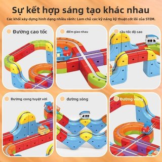 đồ chơi đường ray từ tính tàu điện lắp ráp DIY nhựa an toàn sáng tạo dành cho trẻ 4-6 tuổi