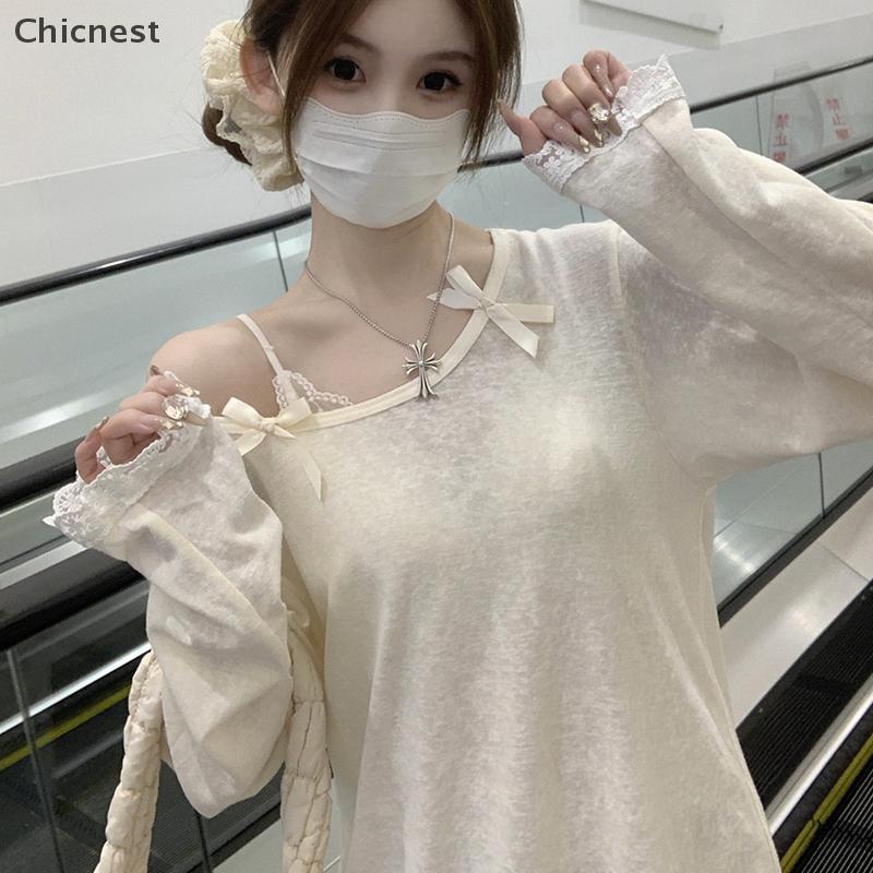 [Chc] Áo thun dài tay hở vai ngọt ngào mùa hè dành cho nữ [VN]