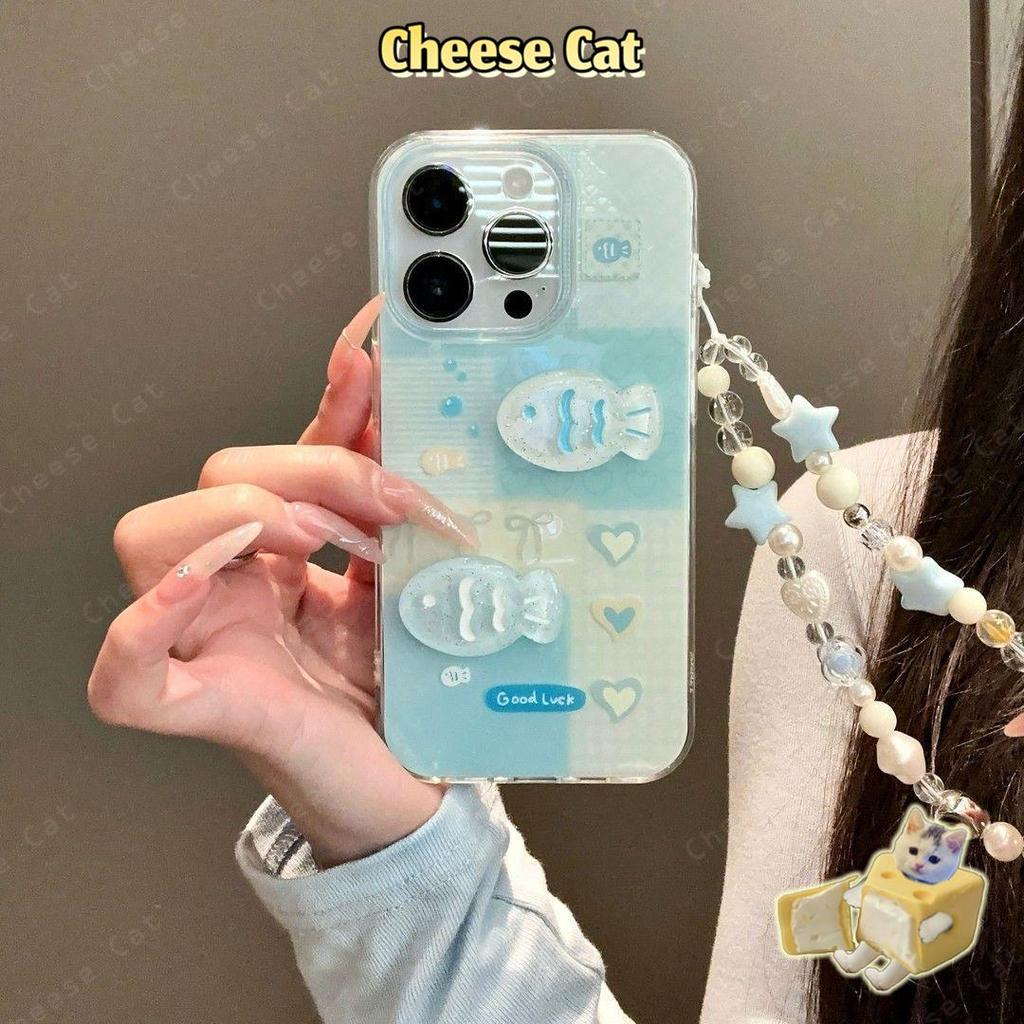 Ốp lưng DIY hình cá pha lê 3D mùa hè tương thích với iPhone 14 13 12 11 15 16 17 Pro Max XR Xs Max 6 7 8 Plus