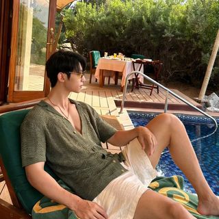 Áo sơ mi nam phong cách đường phố, chất liệu Jacquard, thiết kế cổ điển kiểu Cuba