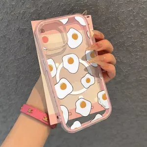 Bánh trứng chiên phủ đầy dùng cho vỏ điện thoại iPhone 17 Air3trong1,hút từ14/13/11Pro