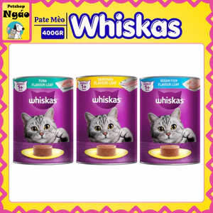 Pate Whiskas Lon 400g Thức Ăn Ướt Cho Mèo Lớn Vị Cá Ngừ / Cá Biển / Cá Mòi (Hàng Thái Lan)