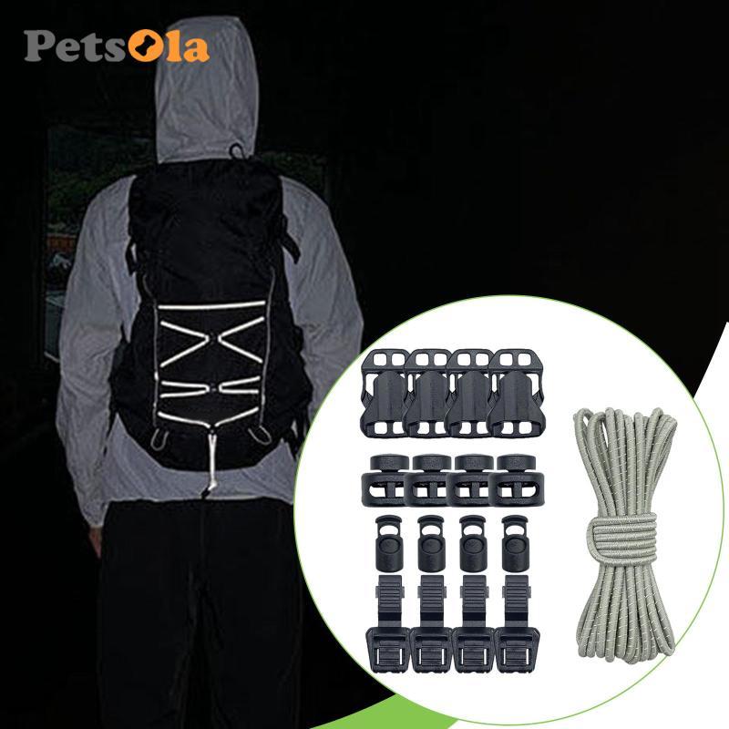 Dây đàn hồi Nylon phản quang Khóa dây co giãn nặng cho ba lô Cắm trại chống nước Leo núi Thiết bị ngoài trời DIY