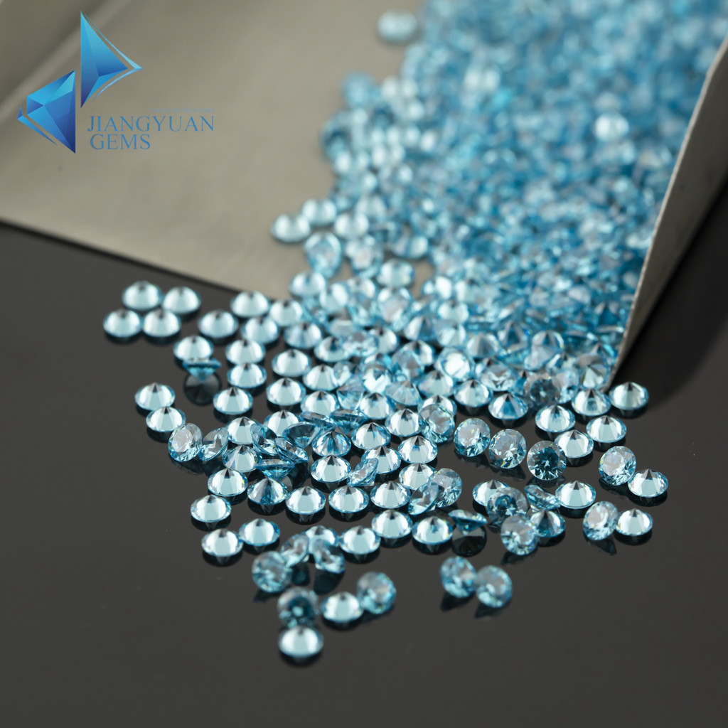 Đá Cắt Hình Tròn 5A Xanh Biển 1.0mm đến 3.0mm - Zirconia Cubic cho Trang Sức DIY