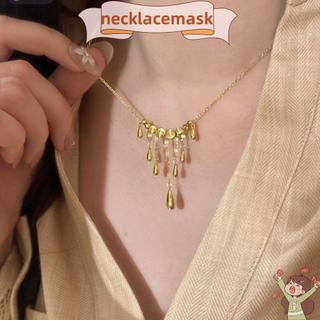 Vòng cổ tua rua CLKLACEMASK, Vòng cổ giọt nước tinh tế đa năng, Phong cách tối giản thanh lịch Vòng cổ cổ cổ cổ điển sang trọng thời trang nữ
