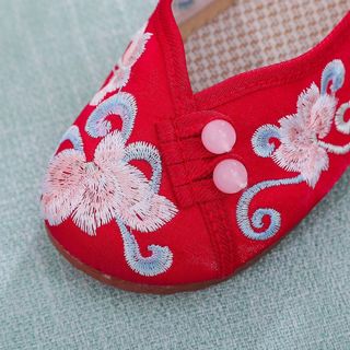 Qirong Sản Phẩm Mới Giày Vải Truyền Thống Cổ Hanfu Giày Thạch Đế Phong Cách Dân Tộc Thêu