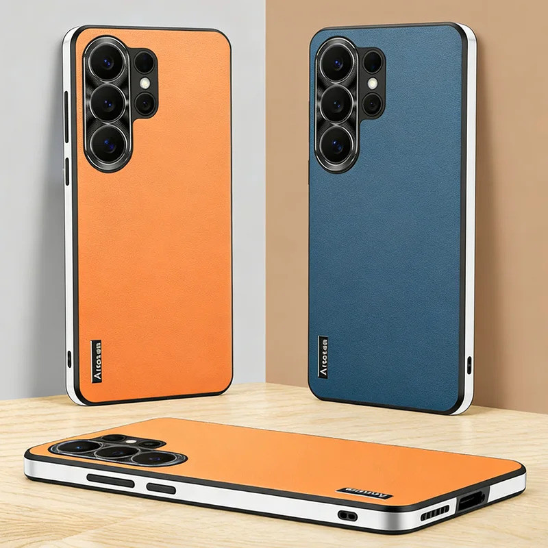 Ốp lưng chống sốc họa tiết da sang trọng cho Samsung S26 Ultra S26 + Galaxy S25 Ultra S24 Plus s23 Vỏ bảo vệ Camera mỏng