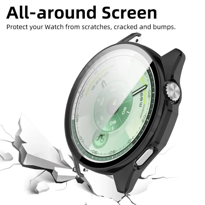 Ốp Đồng Hồ Cho Huawei Watch GT6 PC Case + Kính Cường Lực Bảo Vệ Màn Hình Cho Huawei GT 6 46mm Với Vỏ Cứng Ốp Lưng Khung