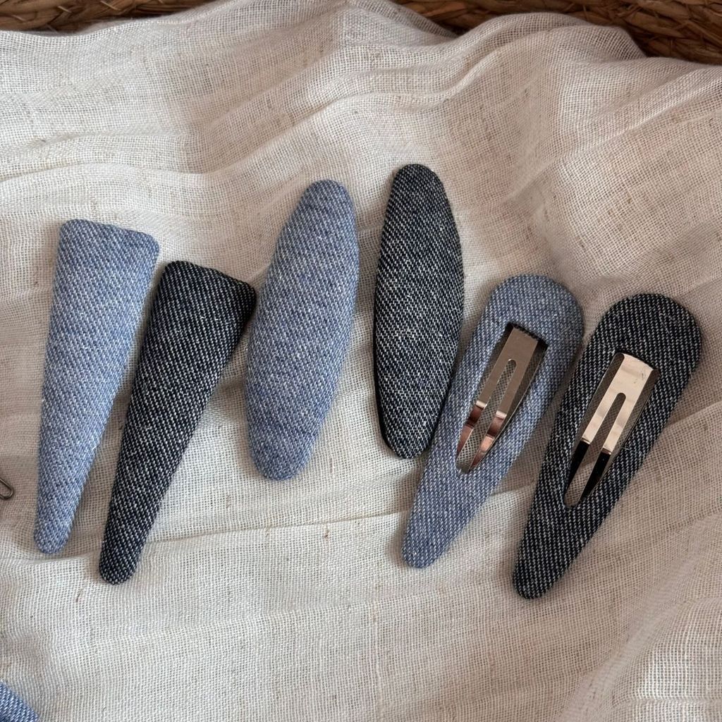 Kẹp tóc vải Denim Hàn Quốc Kẹp tóc nữ